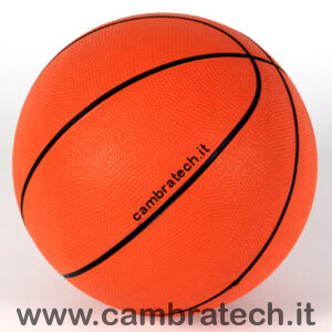 Immagine del pallone sonoro pallone sonoro da basket, qui arancione, esternamente uguale a qualsiasi altro pallone da pallacanestro, , immagine usata anche per rappresentare la categoria sport