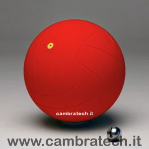 Immagine del pallone e di un sonaglio esemplificativo di quello che vi è all'interno del pallone.