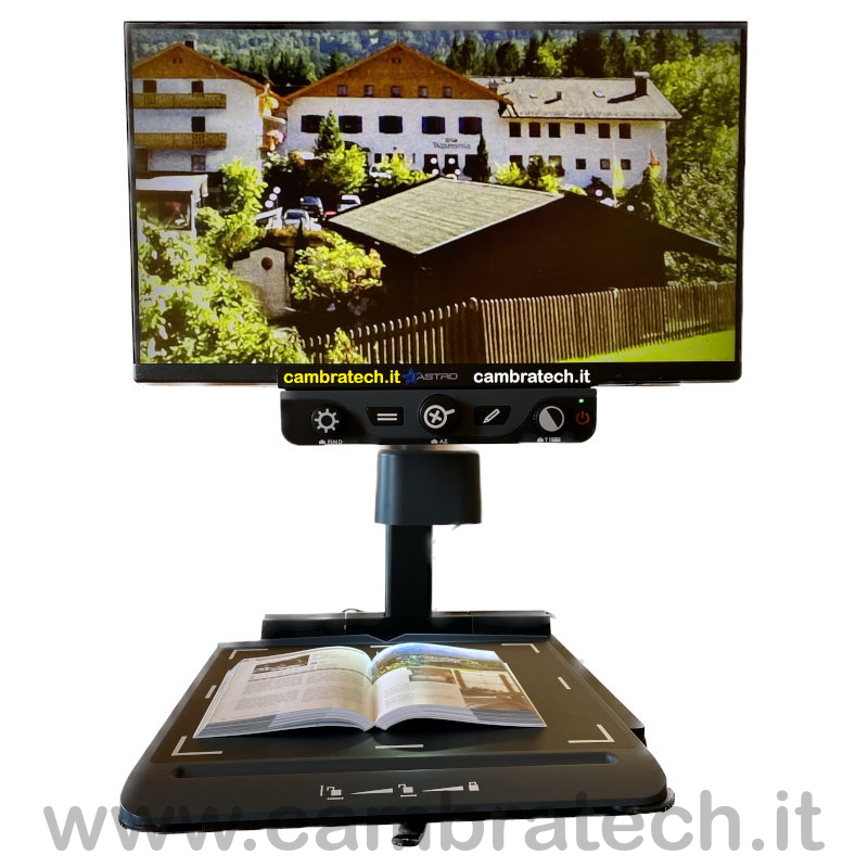 Immagine del videoingranditore da tavolo astro hd 22 pollici visto frontalmente