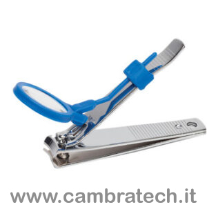 tagliaunghie in acciaio con lente d'ingrandimento