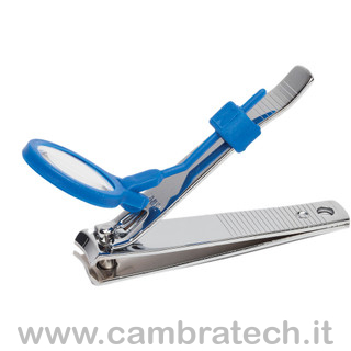tagliaunghie in acciaio con lente d'ingrandimento